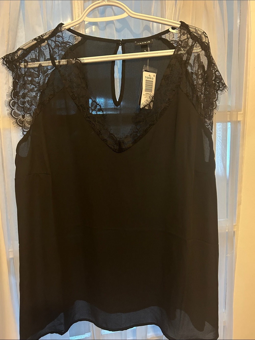 torrid Black Lace sleeve blouse